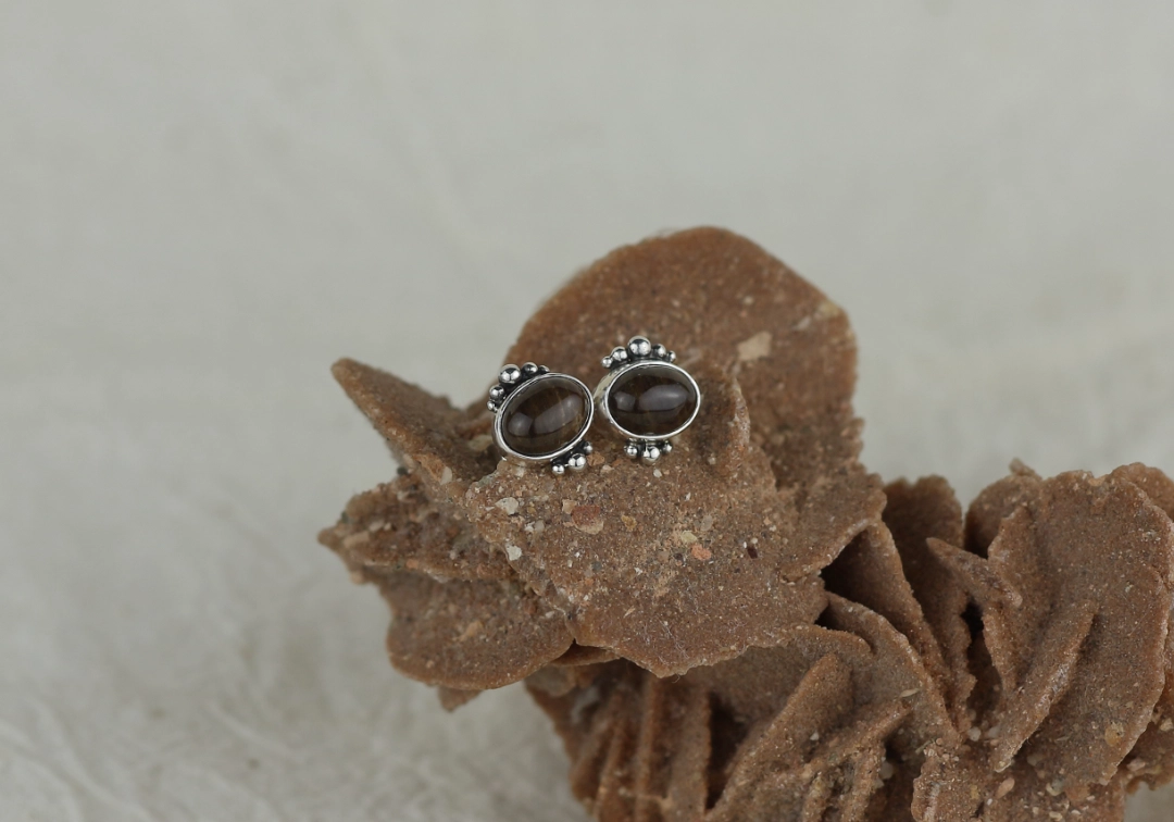 Kolczyki ze skamieniałym drewnem - obrazek 7