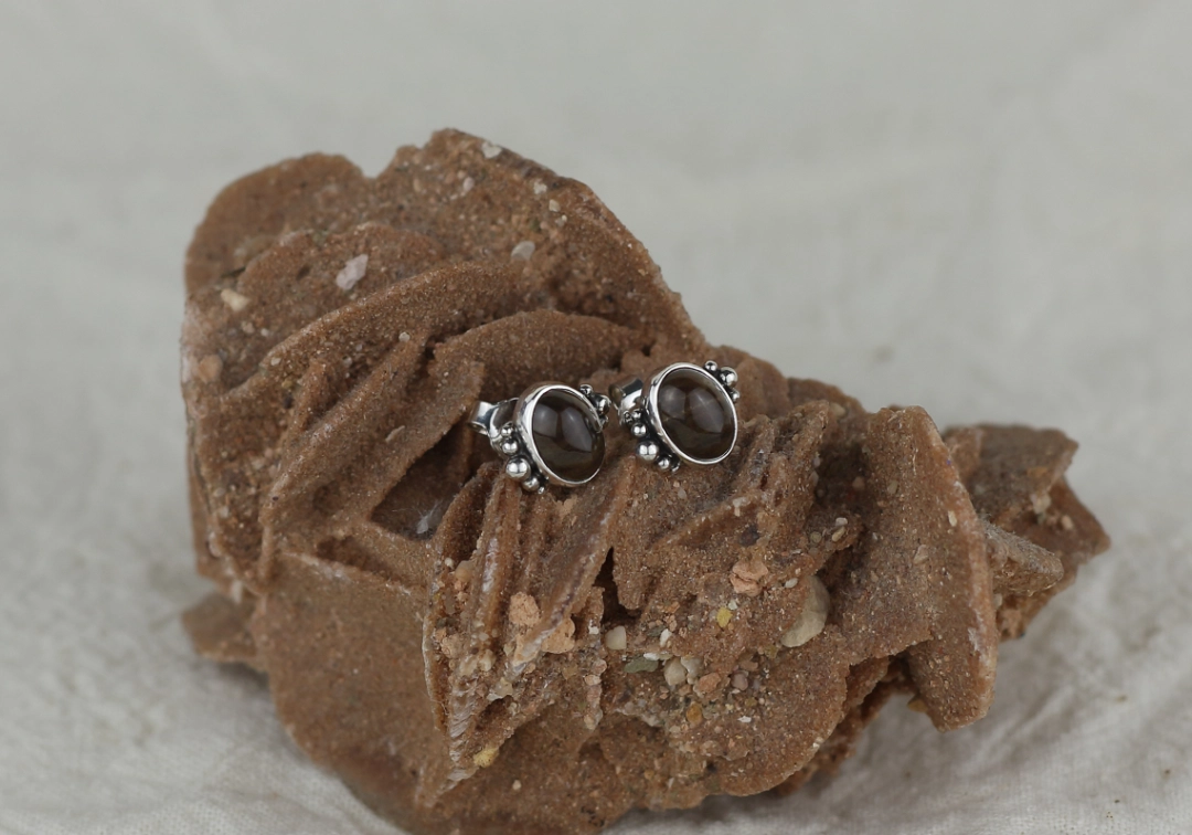 Kolczyki ze skamieniałym drewnem - obrazek 6